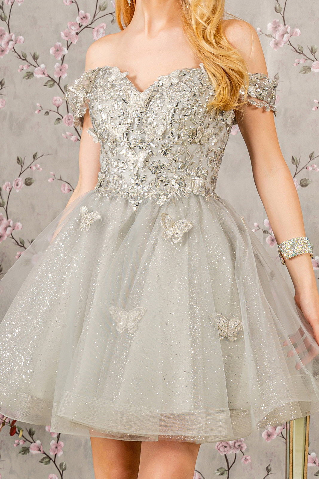 3D Butterfly Short Sleeveless Dress by Elizabeth K GS3186 - Outlet