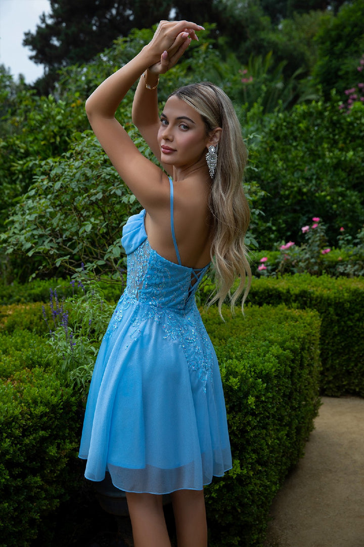 Applique Short Sleeveless Dress by Elizabeth K GS3507