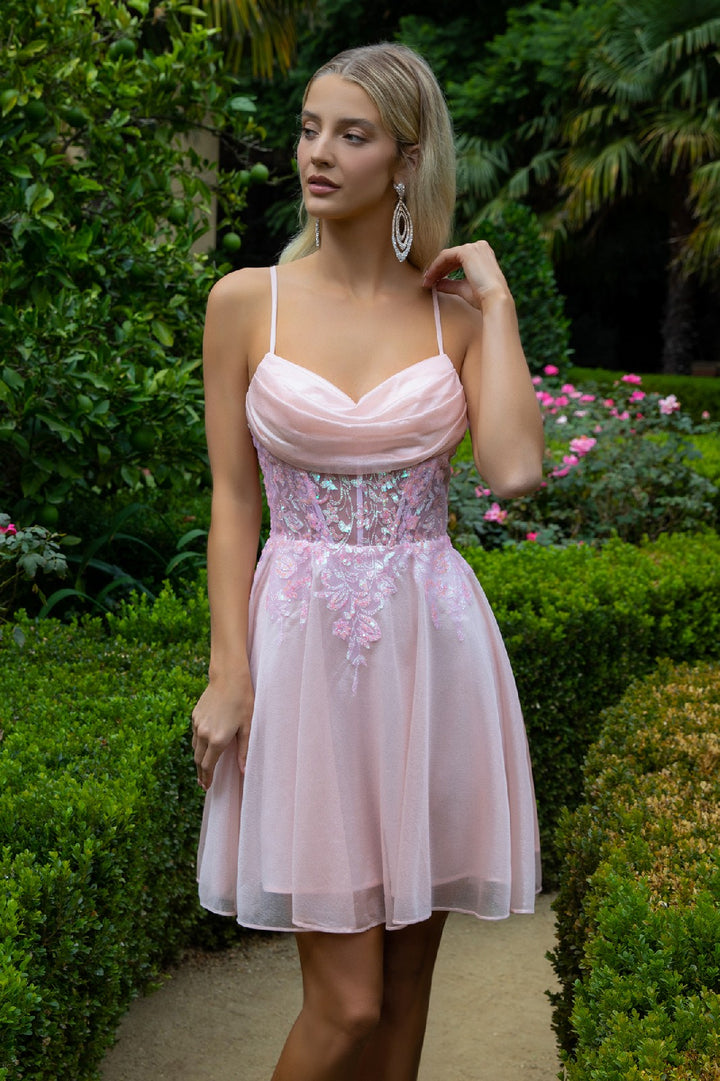 Applique Short Sleeveless Dress by Elizabeth K GS3507