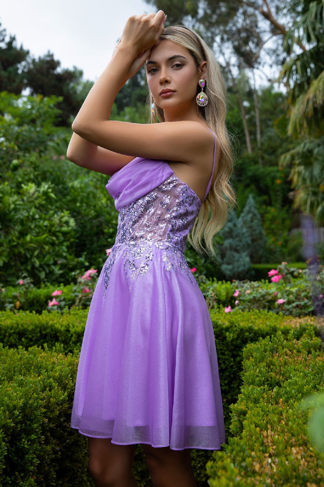 Applique Short Sleeveless Dress by Elizabeth K GS3507