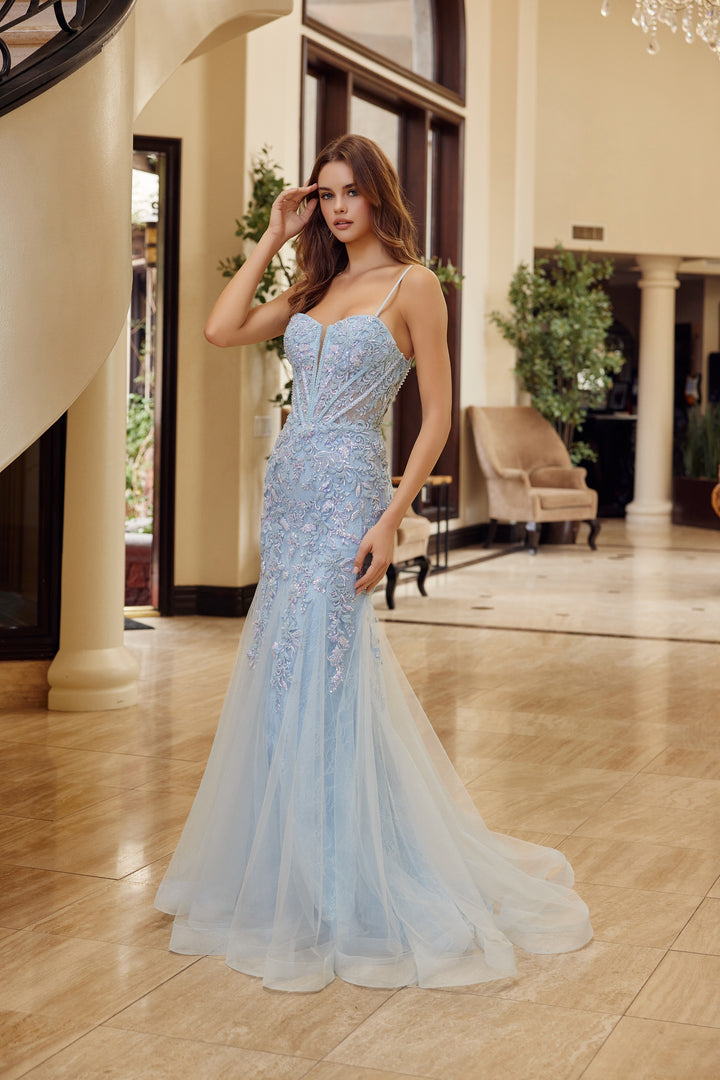 Beaded Sleeveless Trumpet Dress by Nox Anabel H1874