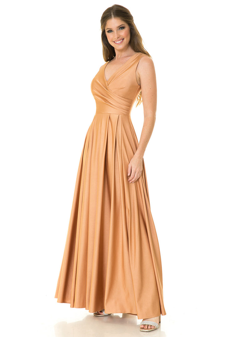 Sleeveless V-Neck A-line Gown by Lenovia 5242