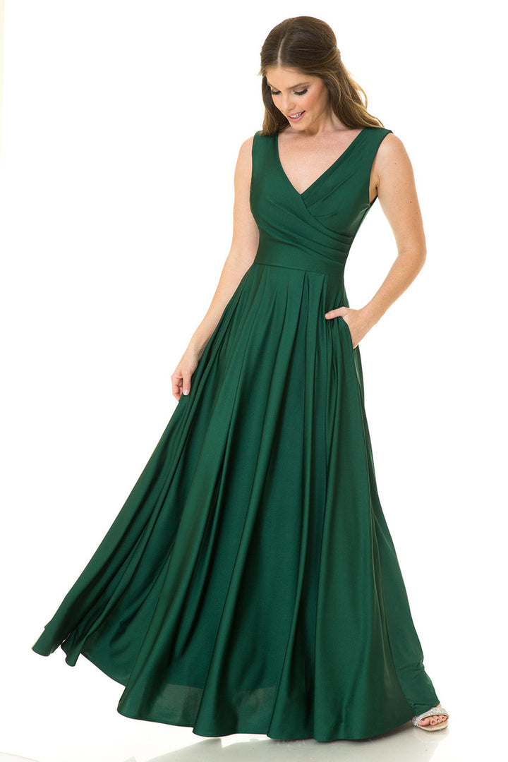 Sleeveless V-Neck A-line Gown by Lenovia 5242