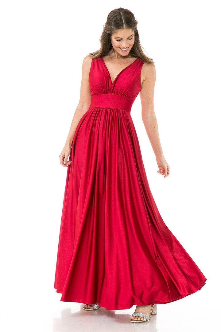 Sleeveless A-line Slit Gown by Lenovia 5232