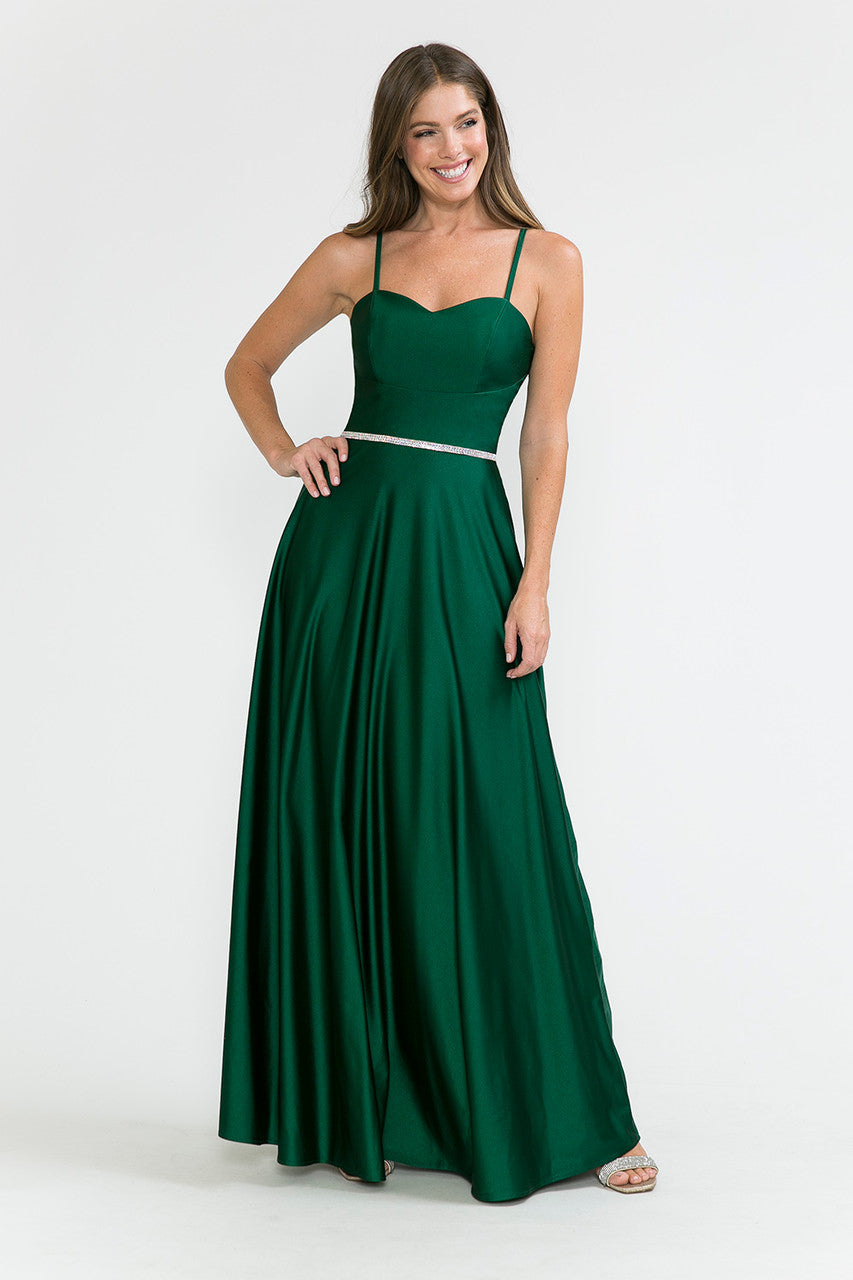 Satin Sleeveless A-line Gown by Lenovia 5260