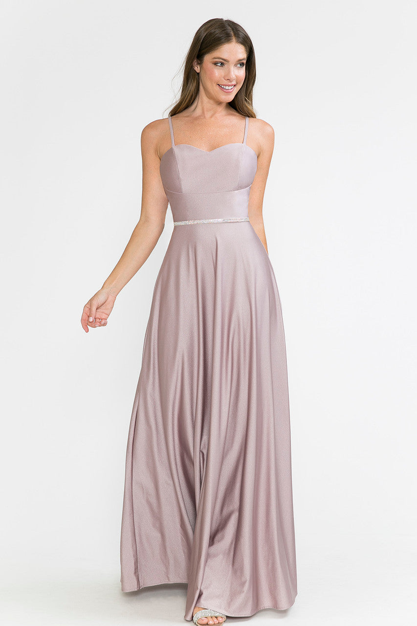 Satin Sleeveless A-line Gown by Lenovia 5260