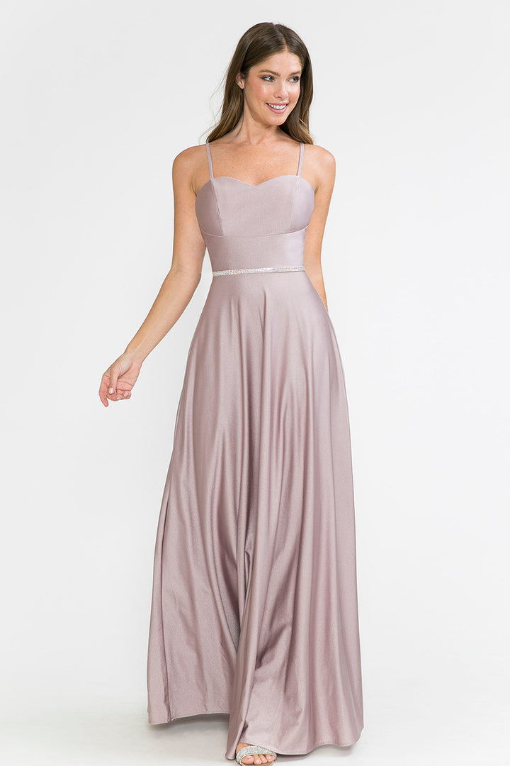 Satin Sleeveless A-line Gown by Lenovia 5260