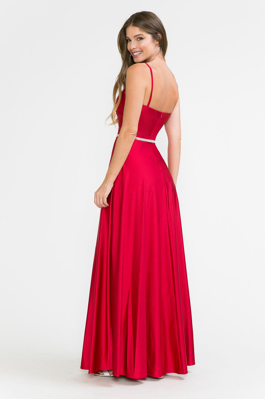 Satin Sleeveless A-line Gown by Lenovia 5260