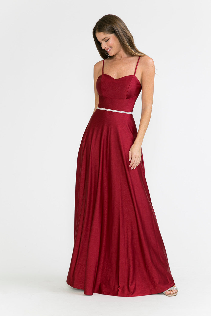 Satin Sleeveless A-line Gown by Lenovia 5260