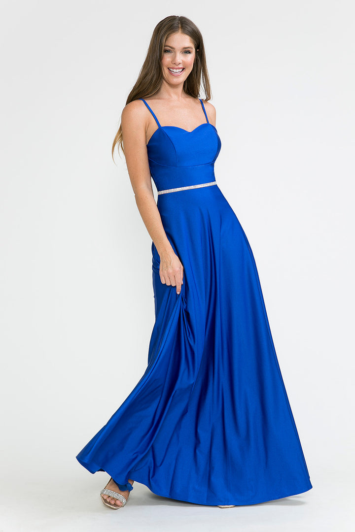 Satin Sleeveless A-line Gown by Lenovia 5260