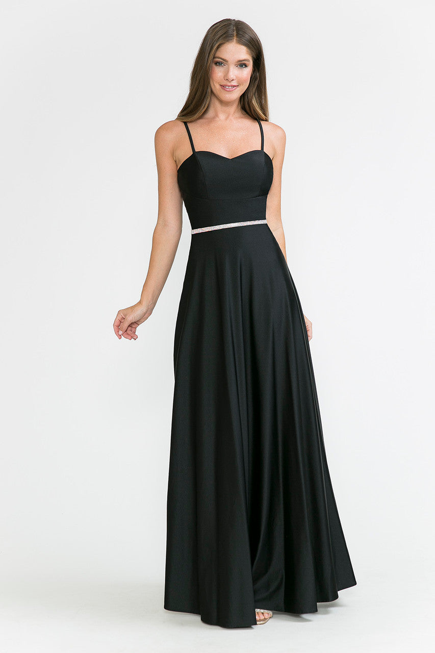 Satin Sleeveless A-line Gown by Lenovia 5260