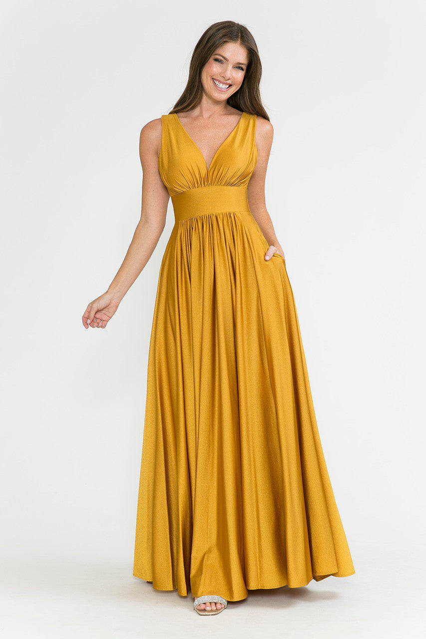 Sleeveless A-line Slit Gown by Lenovia 5232