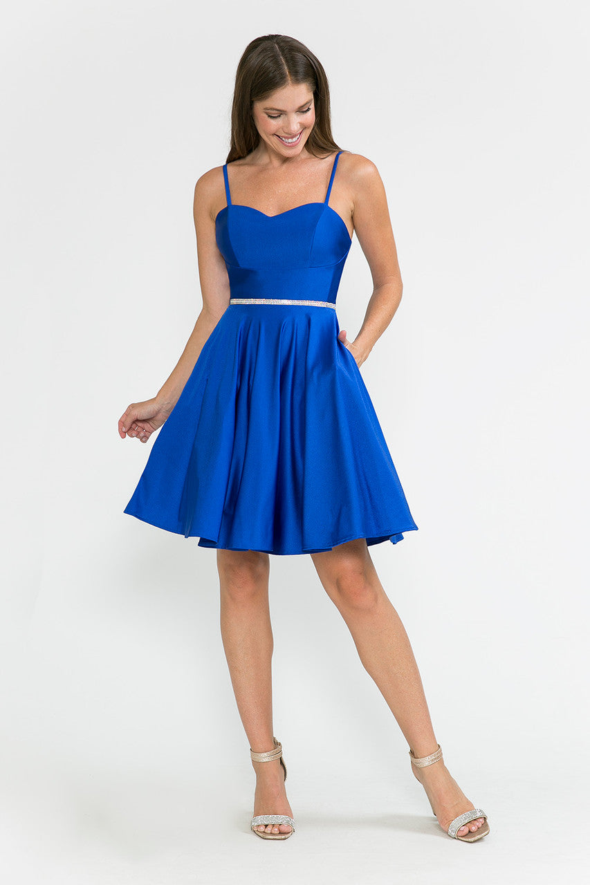 Satin Short Sleeveless Dress by Lenovia 5261