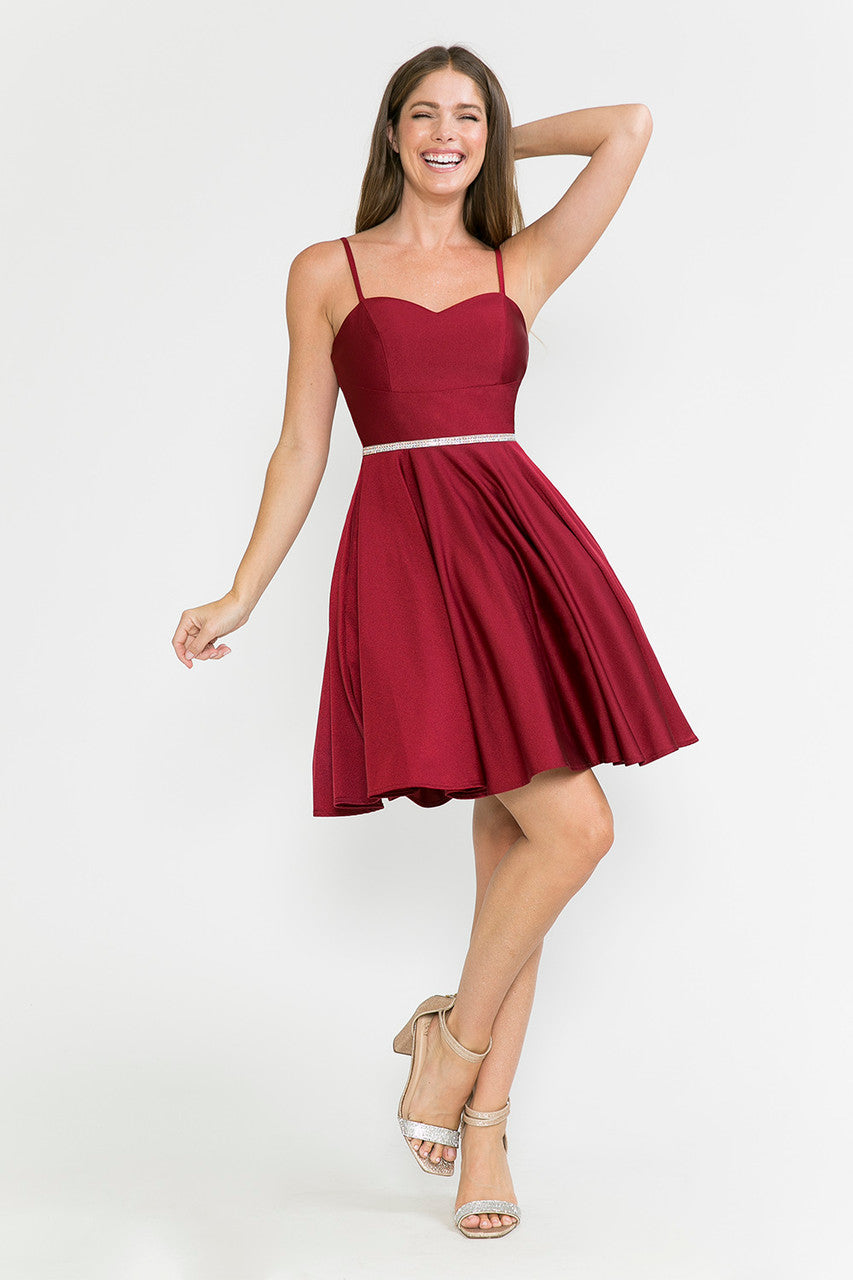 Satin Short Sleeveless Dress by Lenovia 5261