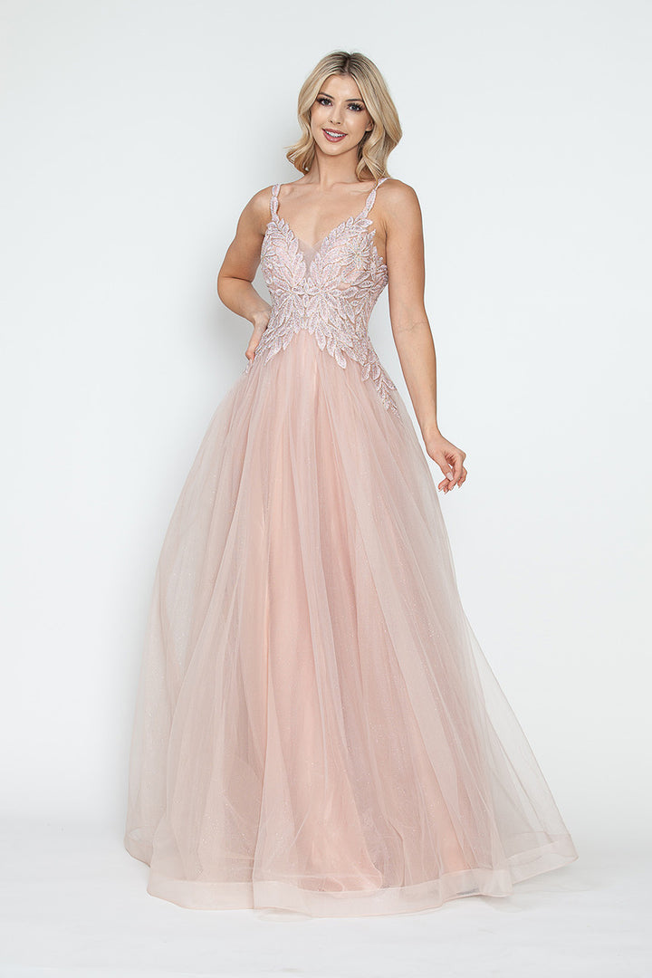 Embroidered Sleeveless A-line Gown by Lenovia 8319