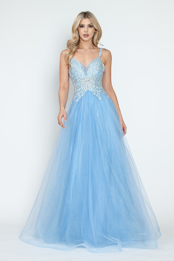 Embroidered Sleeveless A-line Gown by Lenovia 8319