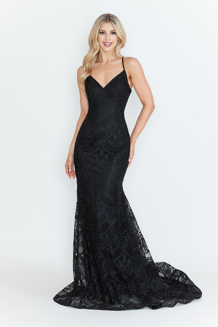 Lace Sleeveless Mermaid Dress by Lenovia 8338