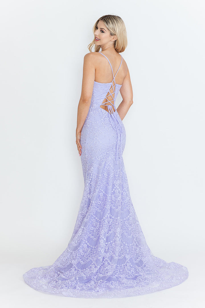 Lace Sleeveless Mermaid Dress by Lenovia 8338