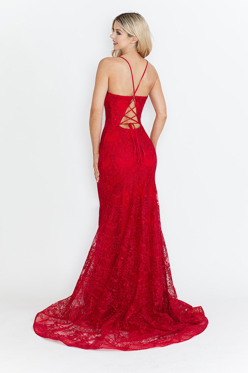 Lace Sleeveless Mermaid Dress by Lenovia 8338