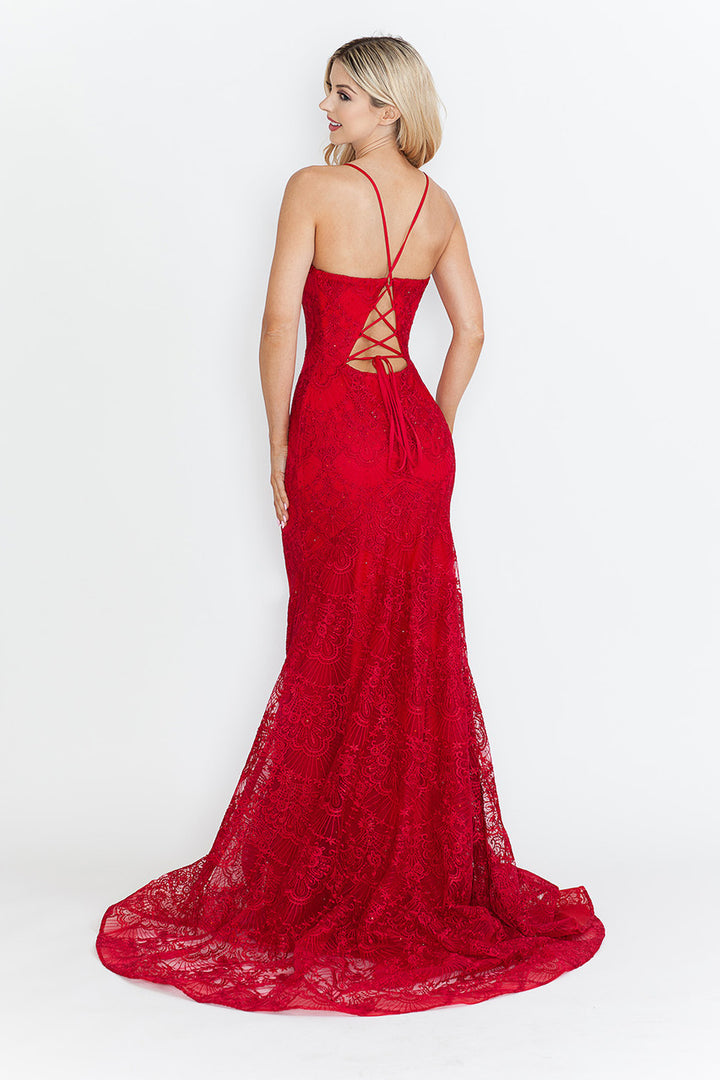 Lace Sleeveless Mermaid Dress by Lenovia 8338