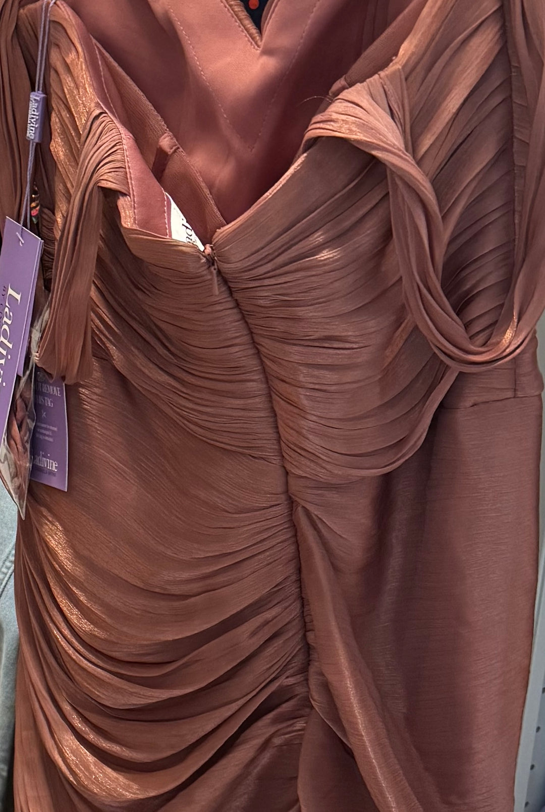 Chiffon Off Shoulder Slit Gown by Ladivine CD417