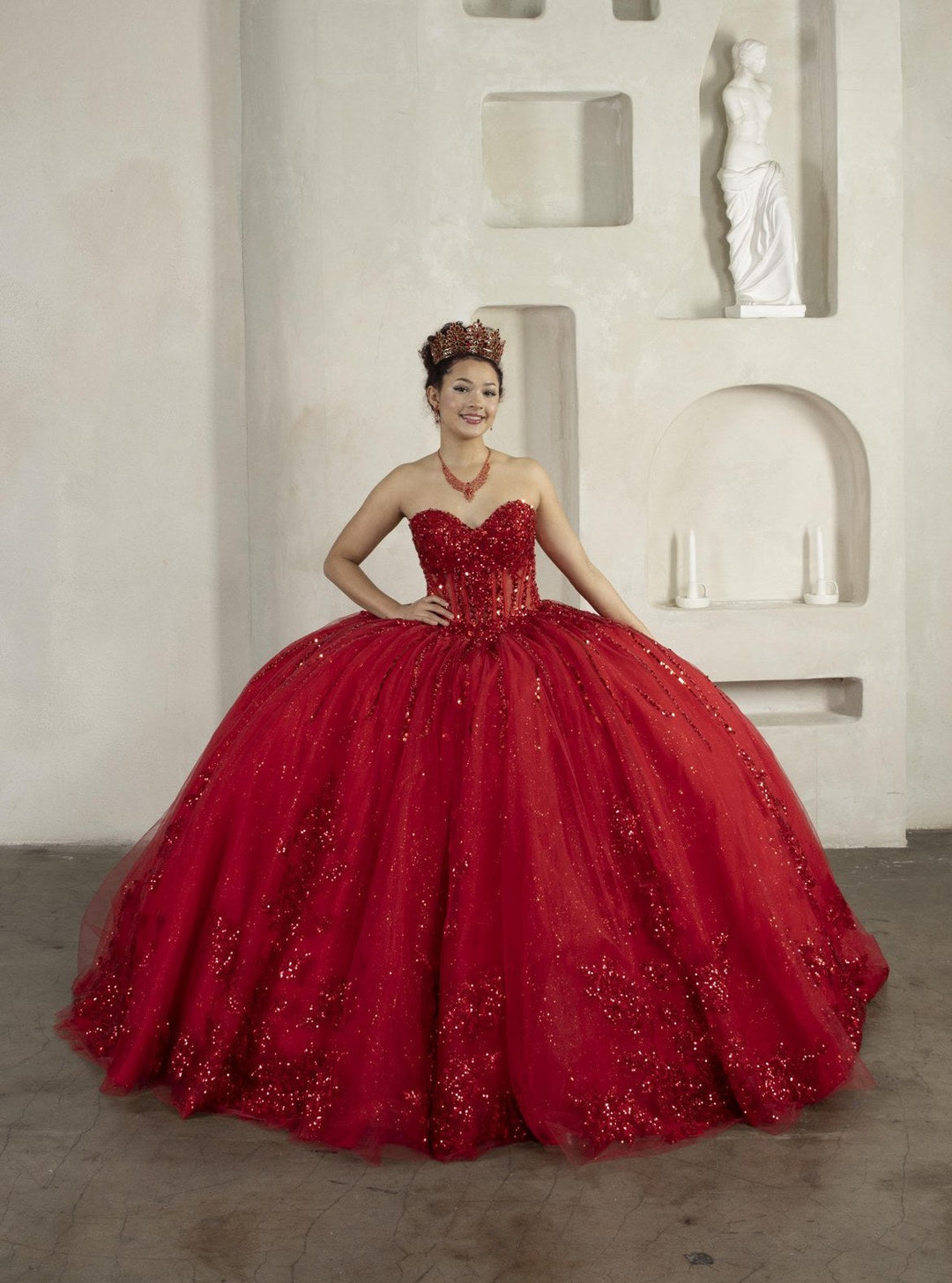 Applique Strapless Corset Ball Gown by Calla SCL-30044