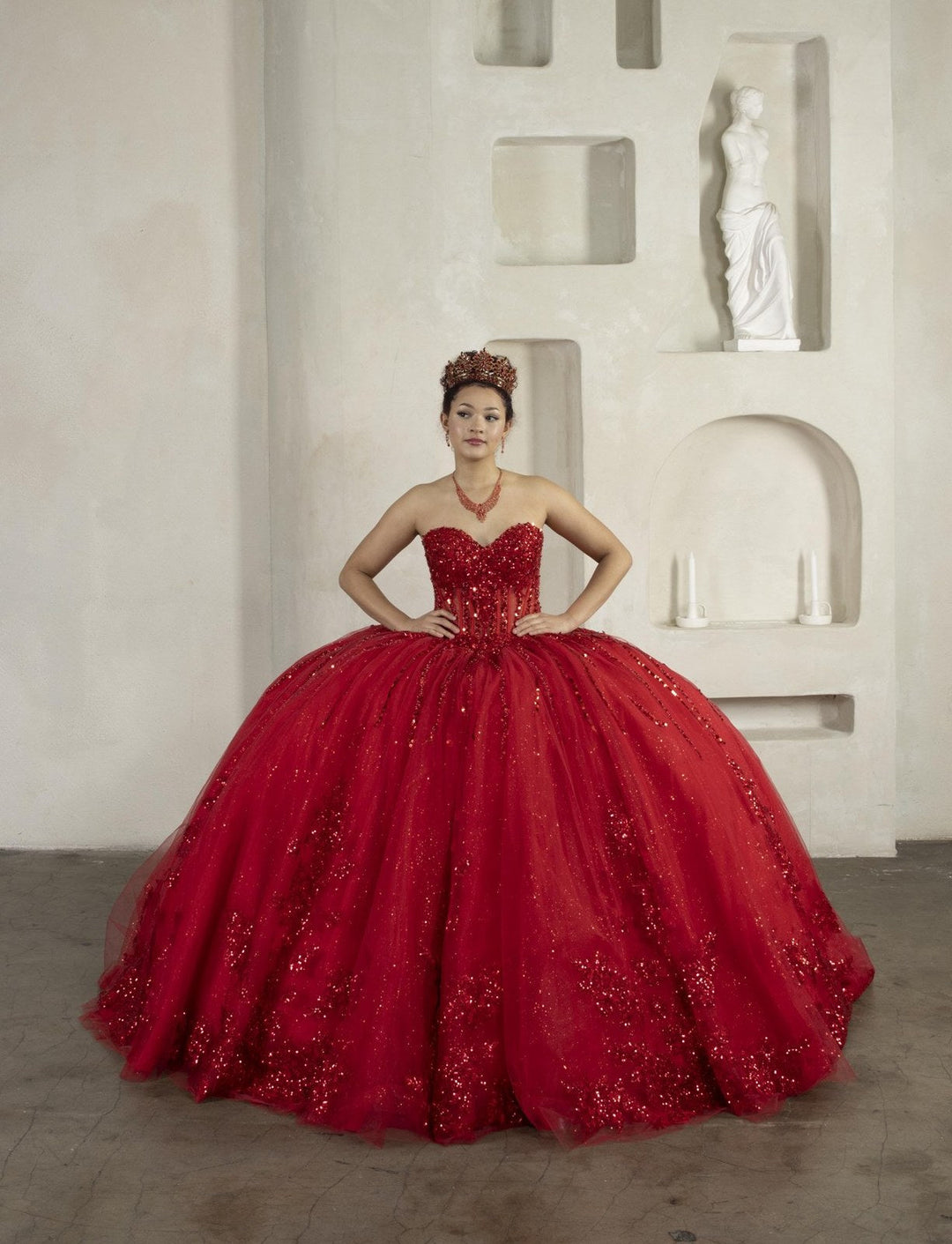 Applique Strapless Corset Ball Gown by Calla SCL-30044