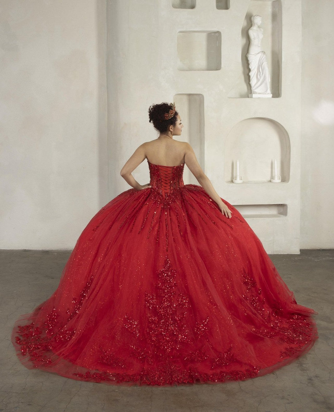 Applique Strapless Corset Ball Gown by Calla SCL-30044