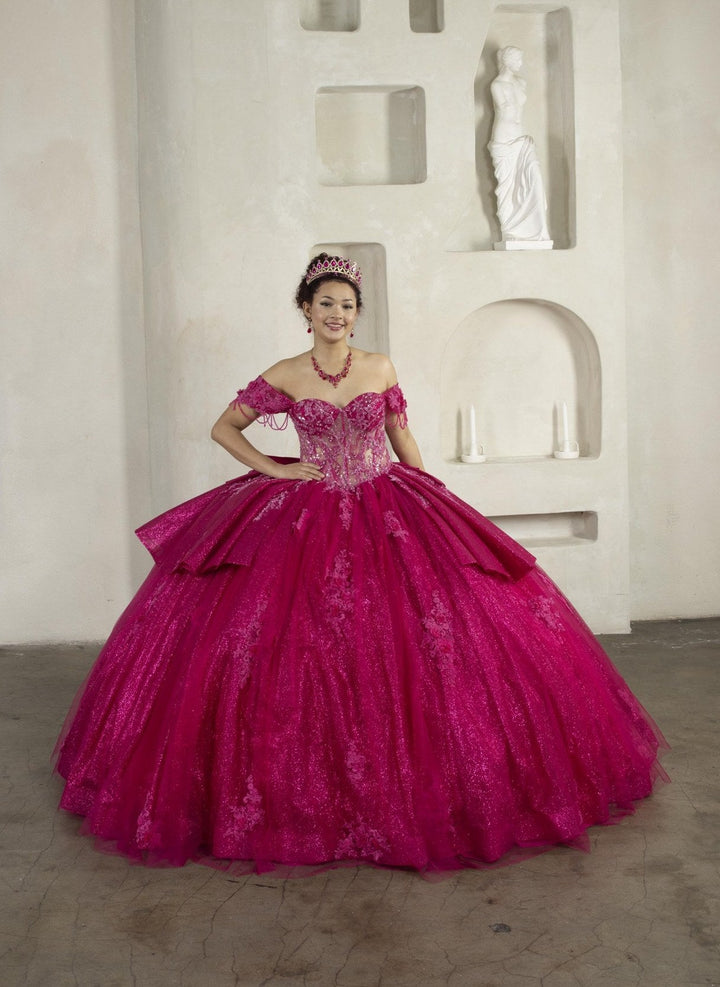 Off Shoulder Fringe Ball Gown by Calla SCL-30045