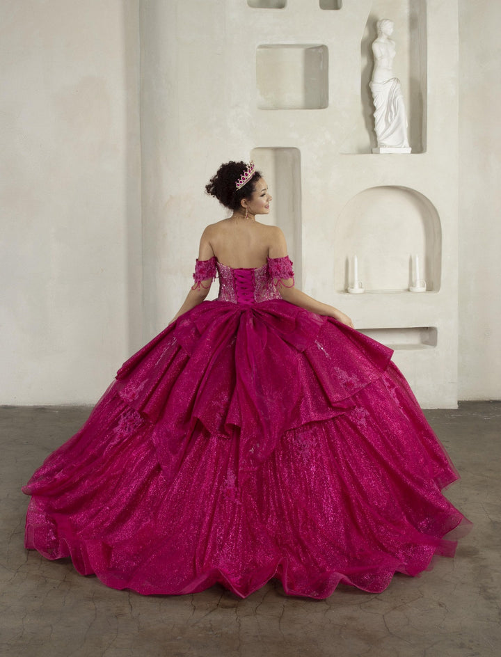 Off Shoulder Fringe Ball Gown by Calla SCL-30045