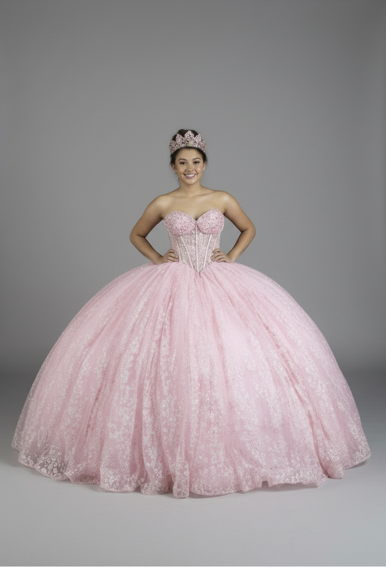 Applique Strapless Corset Ball Gown by Calla SCL-30043