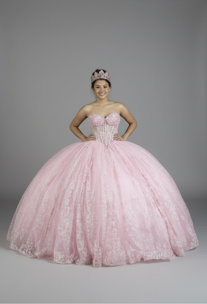 Applique Strapless Corset Ball Gown by Calla SCL-30043