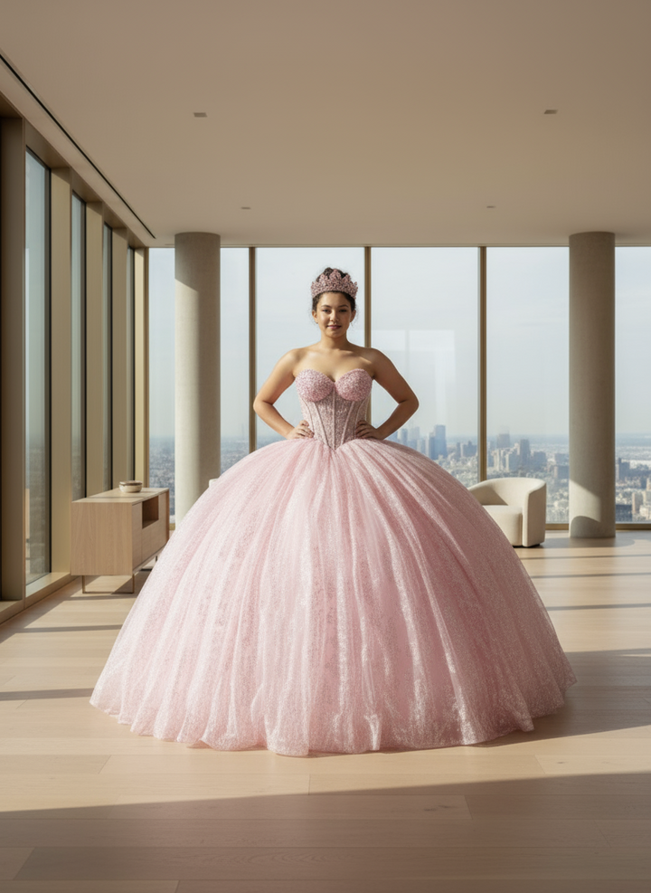 Applique Strapless Corset Ball Gown by Calla SCL-30043