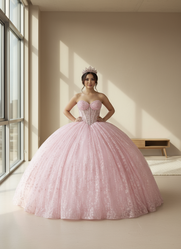 Applique Strapless Corset Ball Gown by Calla SCL-30043