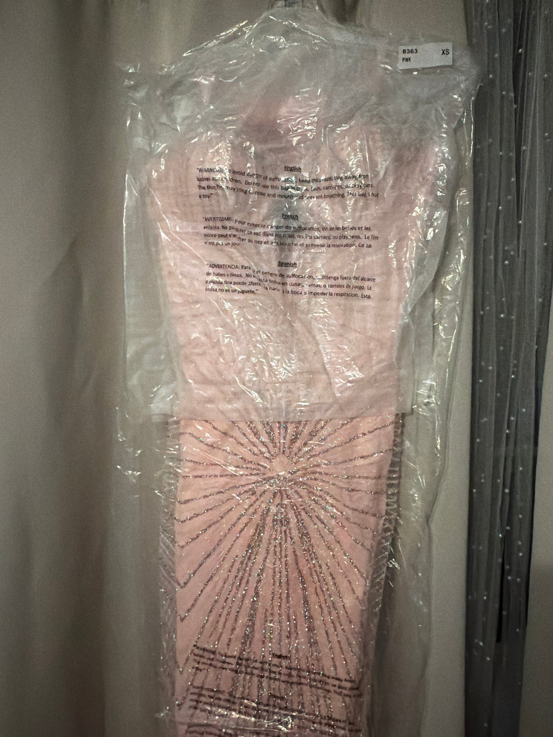 Glitter Fitted Off Shoulder Gown by Lenovia 8363