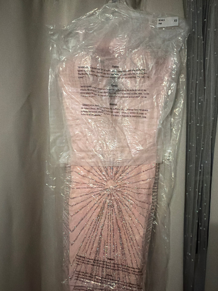 Glitter Fitted Off Shoulder Gown by Lenovia 8363