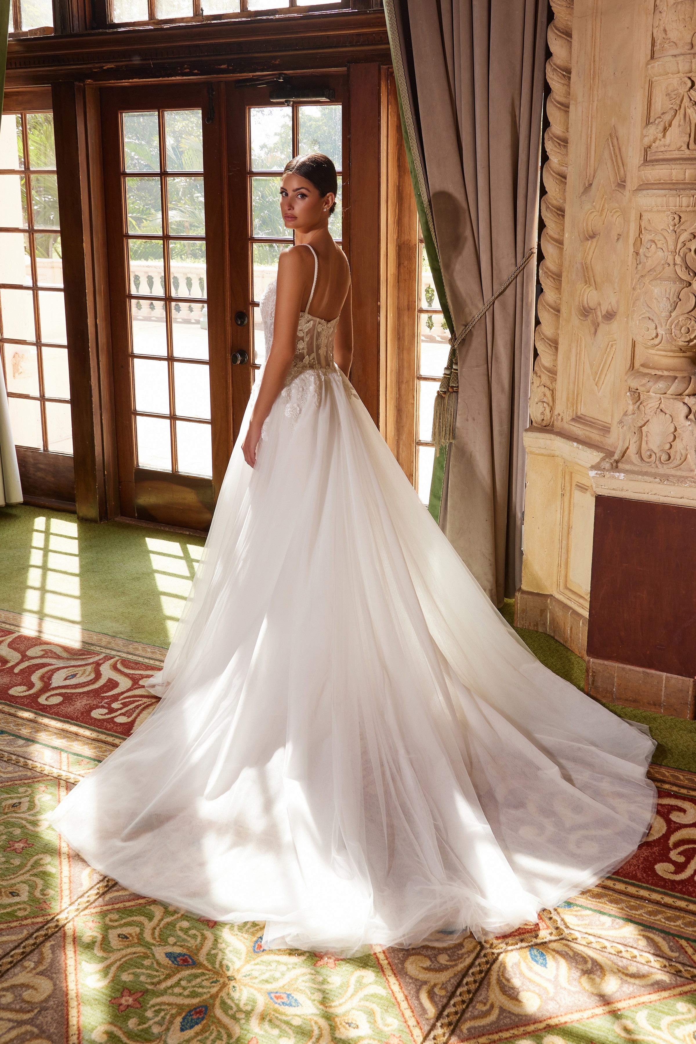 Acka. tulle no sleeve one-piece サイズ1 ZAPAKA Women Dark Grey Long Mother of the Bride Dress A-Line