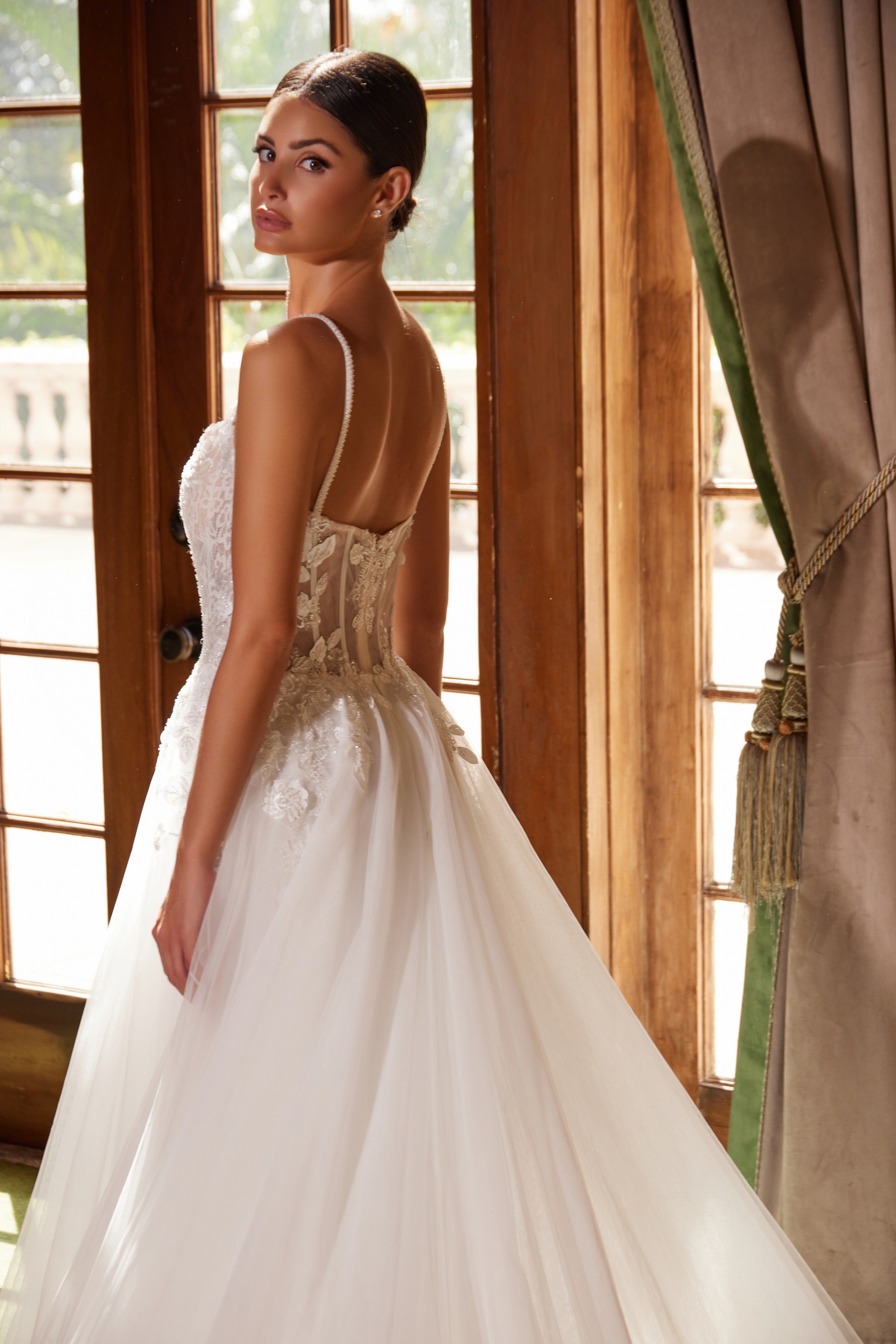 Applique Tulle A-line Bridal Gown by Nox Anabel JE1021 – ABC Fashion