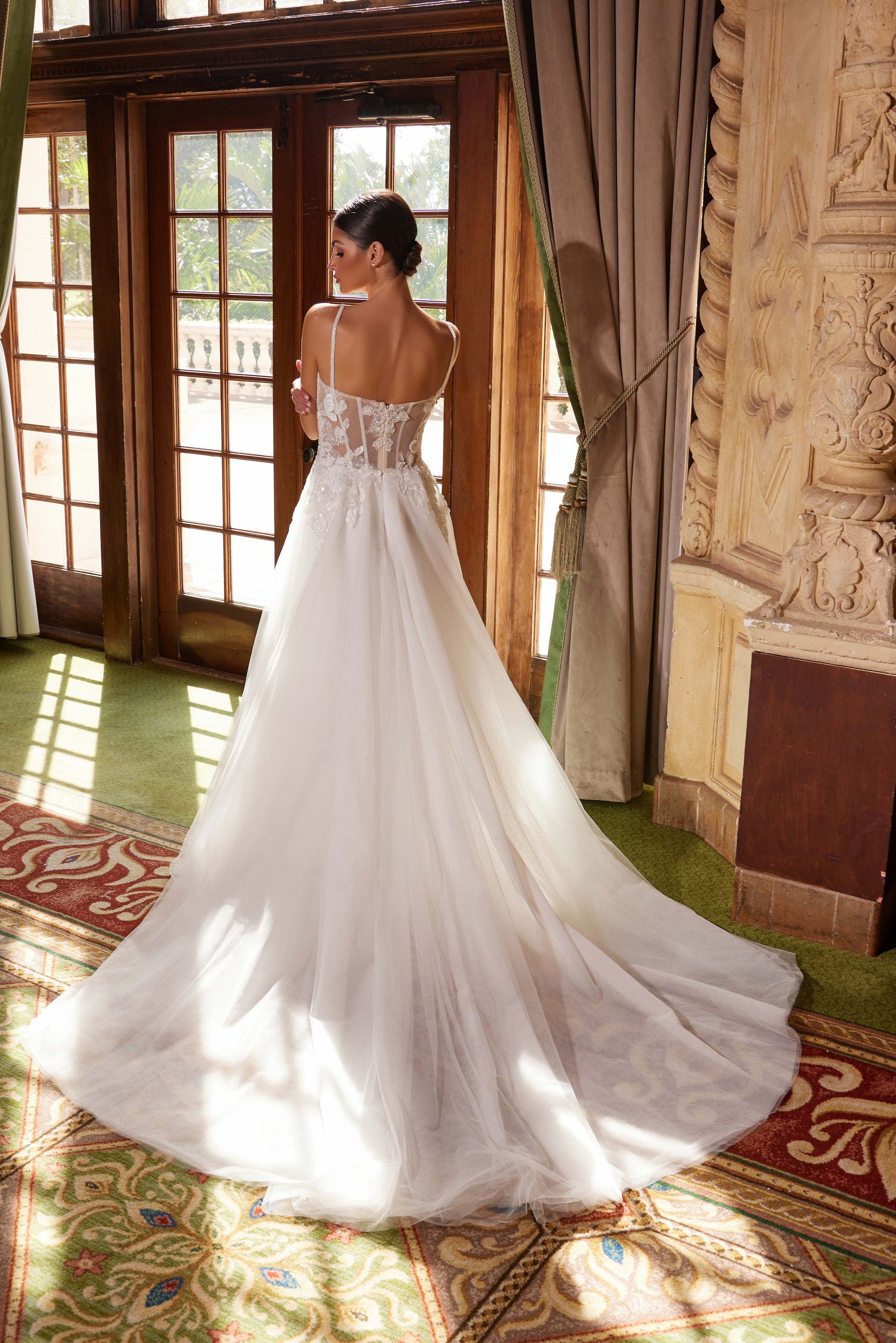 新品　Eaphi nuance tulle bustier Applique Tulle A-line Bridal Gown by Nox Anabel JE1021 – ABC Fashion