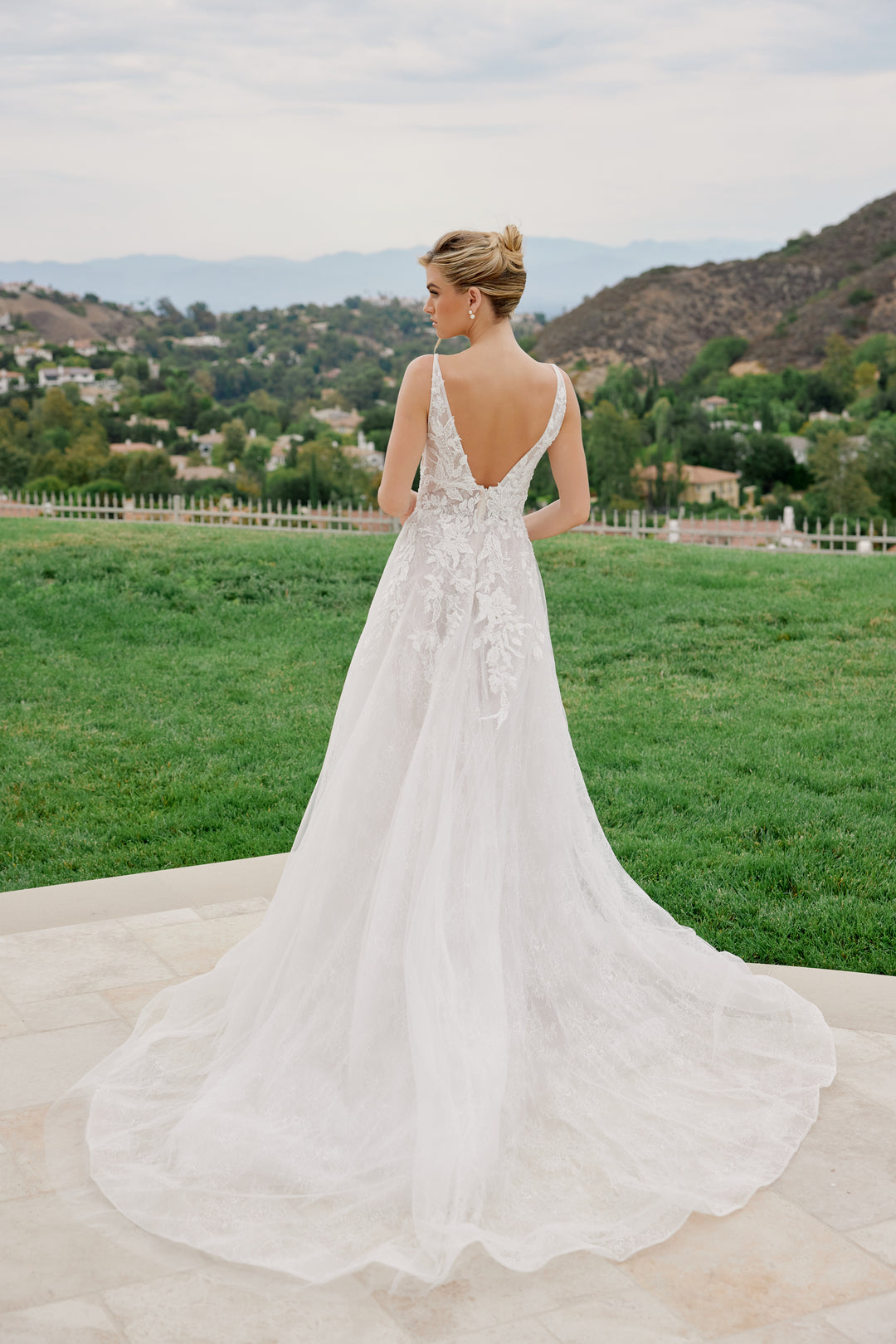 Applique V-Neck A-line Bridal Gown by Nox Anabel JE1060L