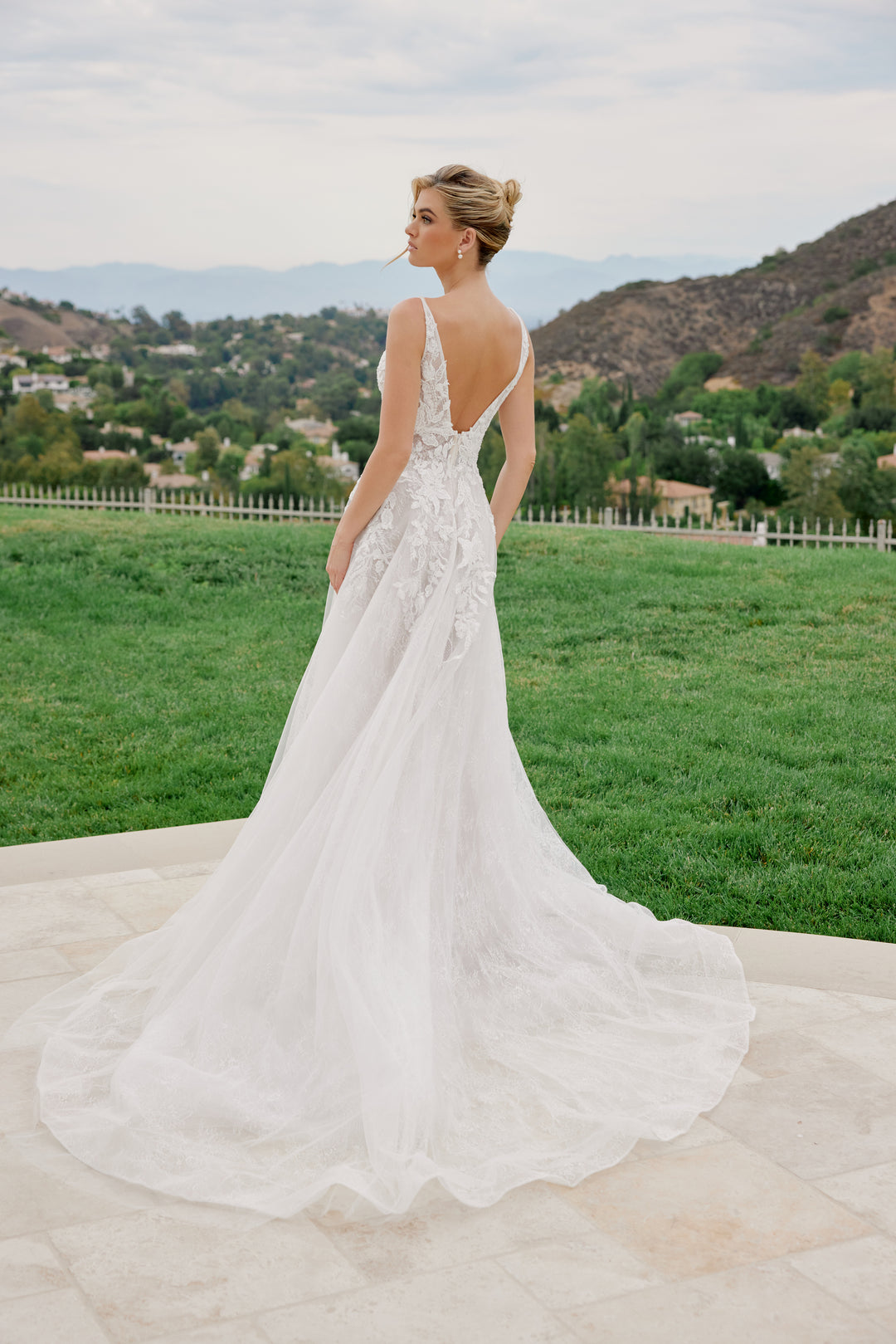 Applique V-Neck A-line Bridal Gown by Nox Anabel JE1060L