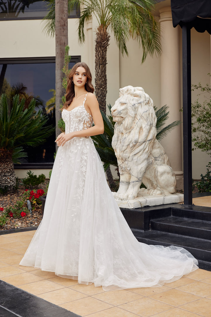Applique Sleeveless A-line Bridal Gown by Nox Anabel JE1062L