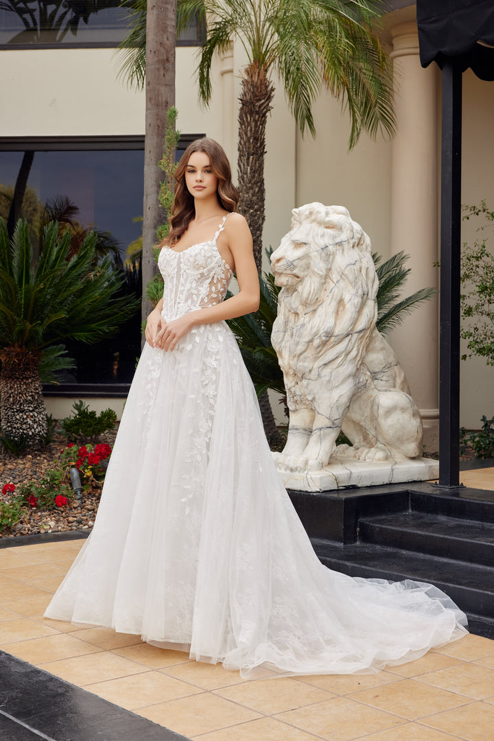 Applique Sleeveless A-line Bridal Gown by Nox Anabel JE1062L