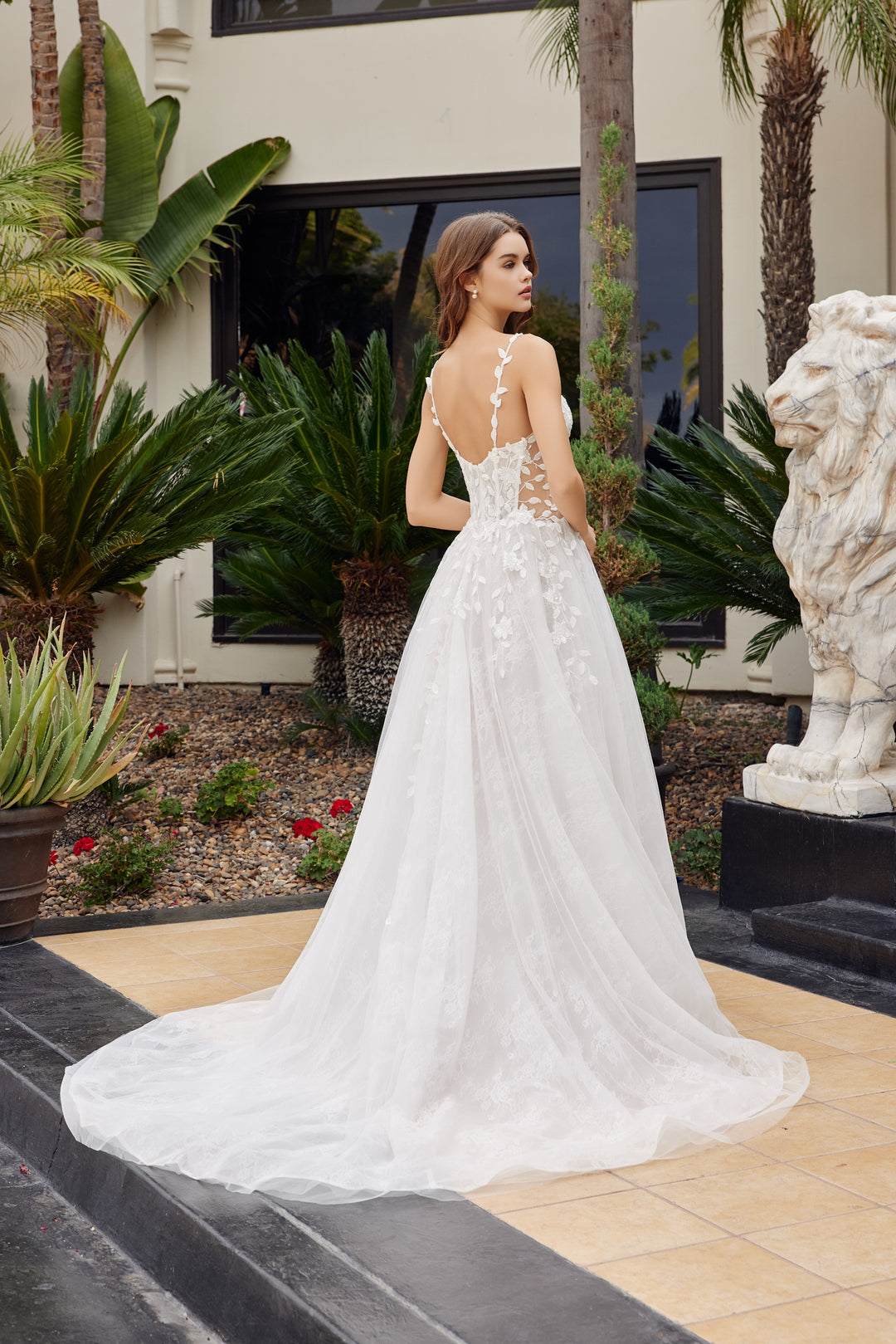 Applique Sleeveless A-line Bridal Gown by Nox Anabel JE1062L