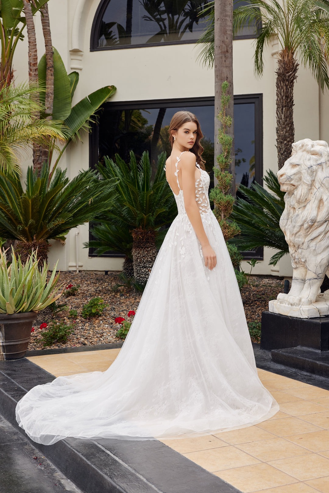Applique Sleeveless A-line Bridal Gown by Nox Anabel JE1062L