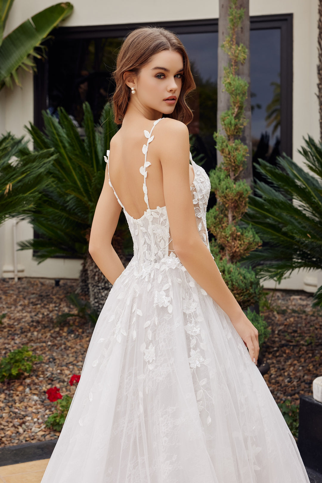 Applique Sleeveless A-line Bridal Gown by Nox Anabel JE1062L