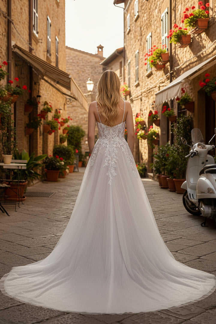 Applique Sleeveless A-line Bridal Gown by Nox Anabel JE1072L