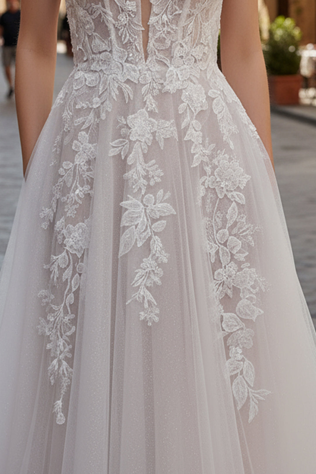 Applique Sleeveless A-line Bridal Gown by Nox Anabel JE1072L