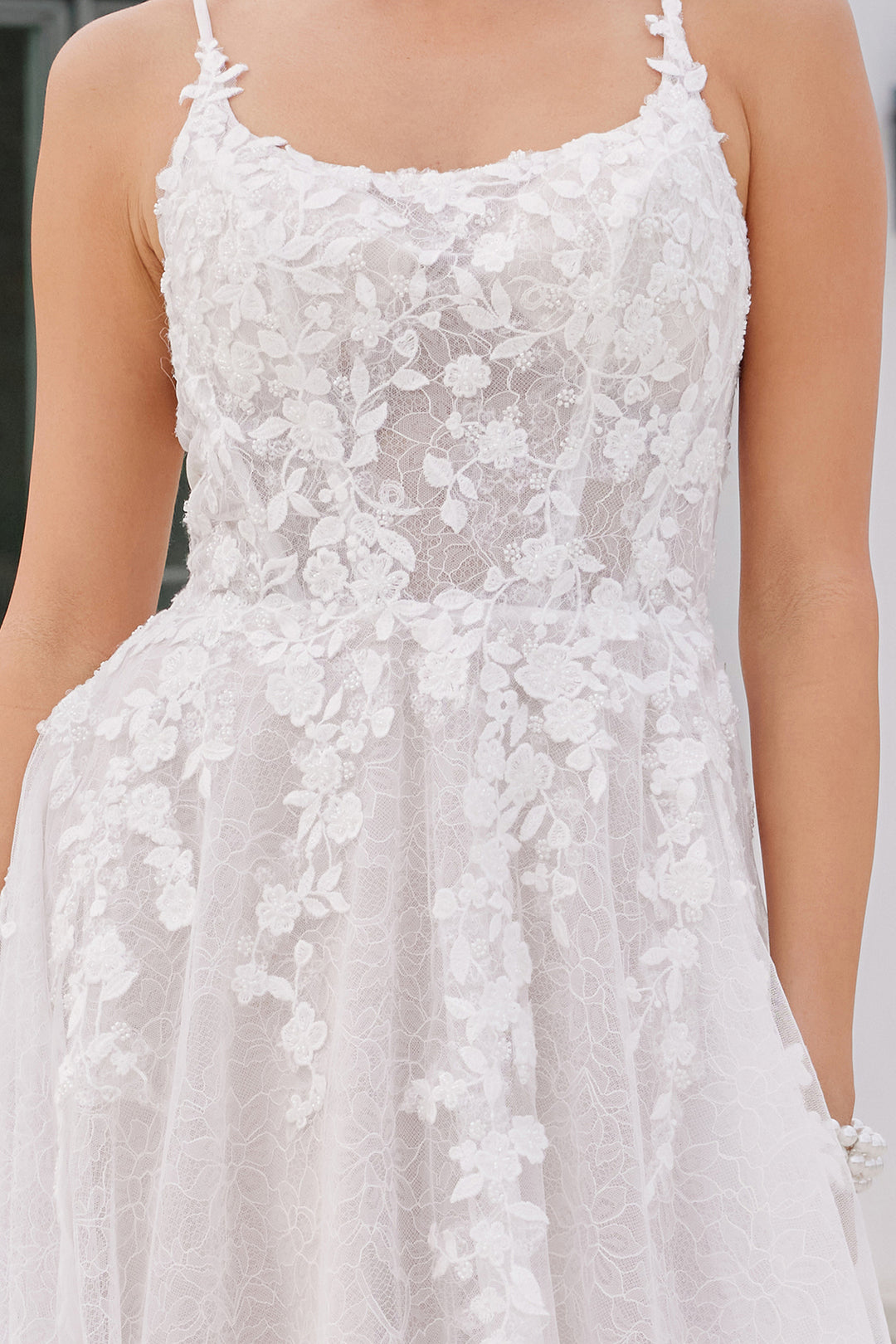 Applique Sleeveless A-line Bridal Gown by Nox Anabel JE1074L