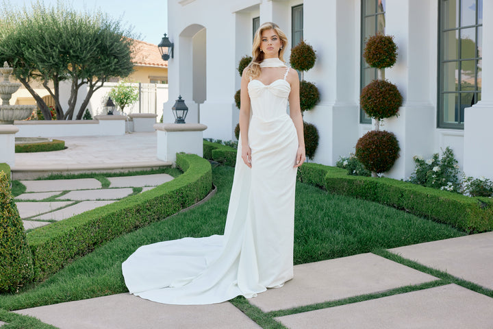 Applique Sleeveless Bridal Gown by Nox Anabel JE1079